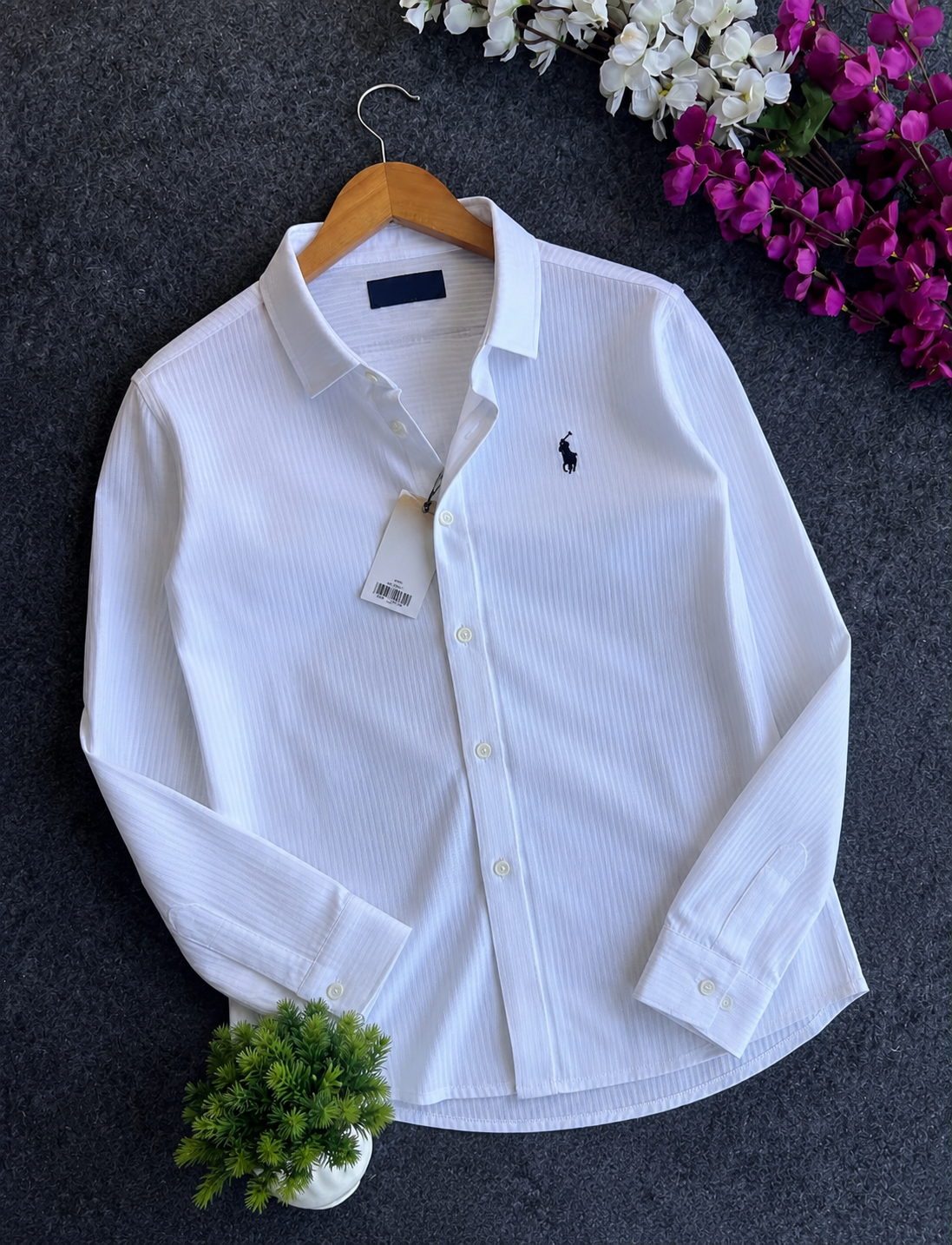 White Premium Shirt (Classic Navy Logo)